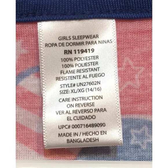 Komar Kids GIRLS SLEEPWEARb XL 14 to 16 Red White Blue Star Flag Stripe sku3 - Picture 3 of 3